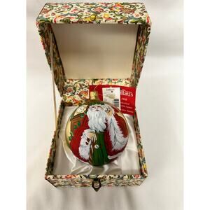 Dillard's 1998 Timekeeper Santa Hand Painted Signed Christmas Ornament-NEW!